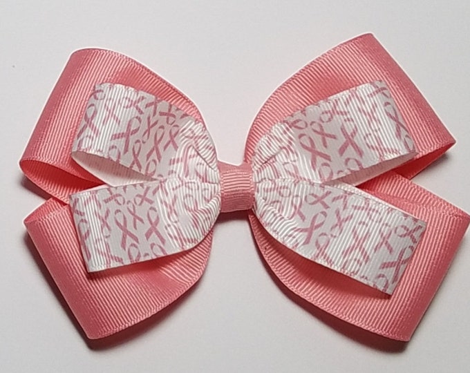 5" Pink Awareness Ribbon Hair Bow