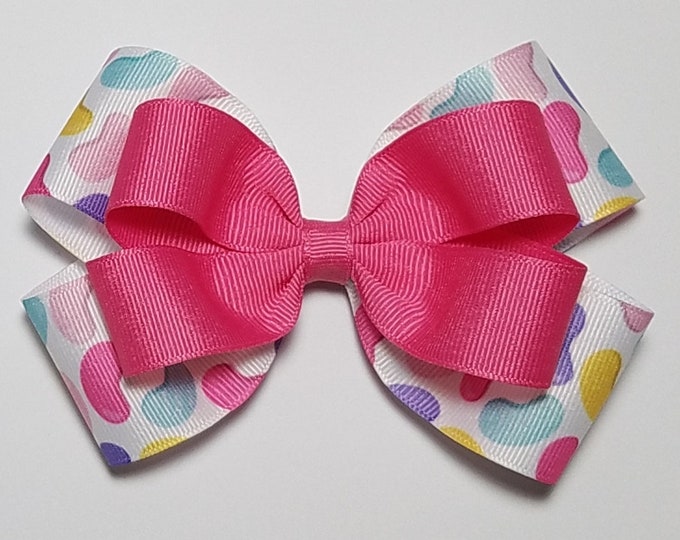 5" Jelly Bean Hair Bow *You Choose Solid Bow Color*