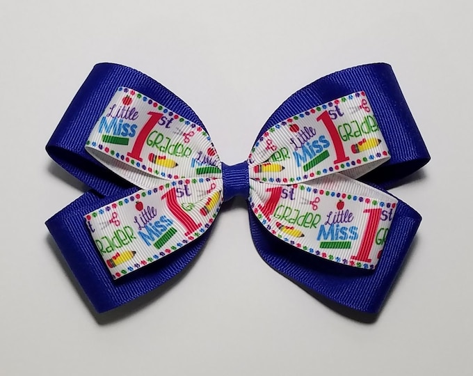 5" 1st Grade Hair Bow *You Choose Solid Bow Color*
