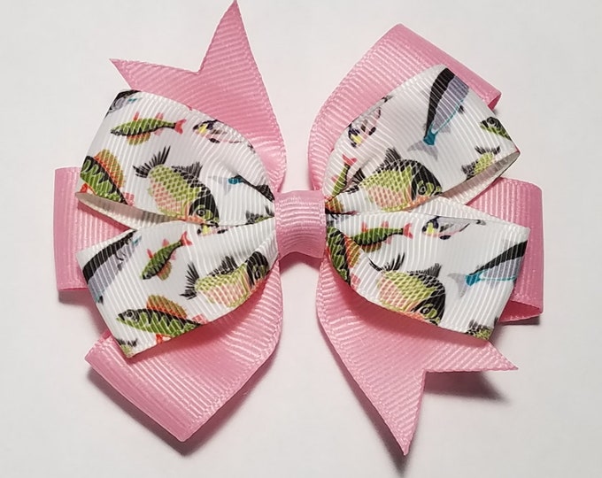 3.5" Fish Hair Bow *You Choose Solid Bow Color*