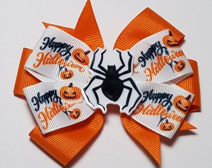 3.5" Spider Hair Bow *You Choose Solid Bow Color*