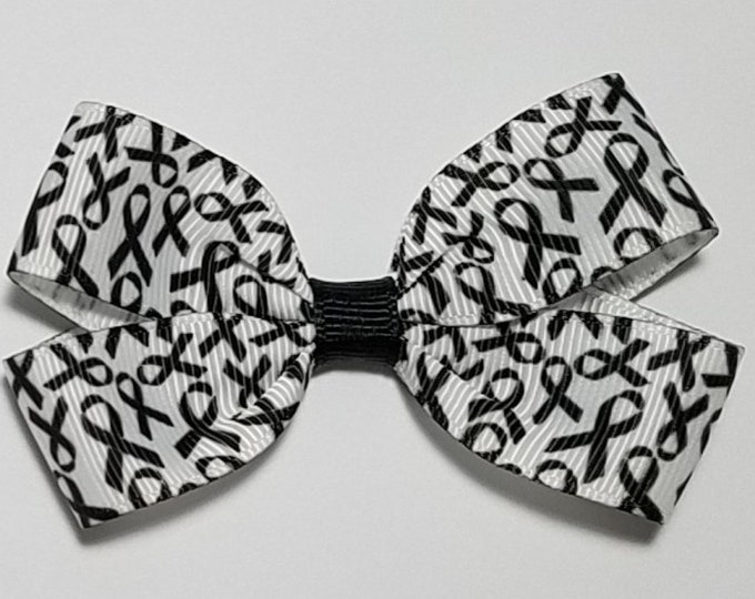 3" Black Awareness Ribbon Hair Bow