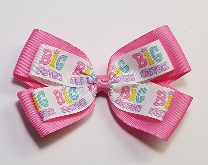 5" Big Sister Hair Bow *You Choose Solid Bow Color*