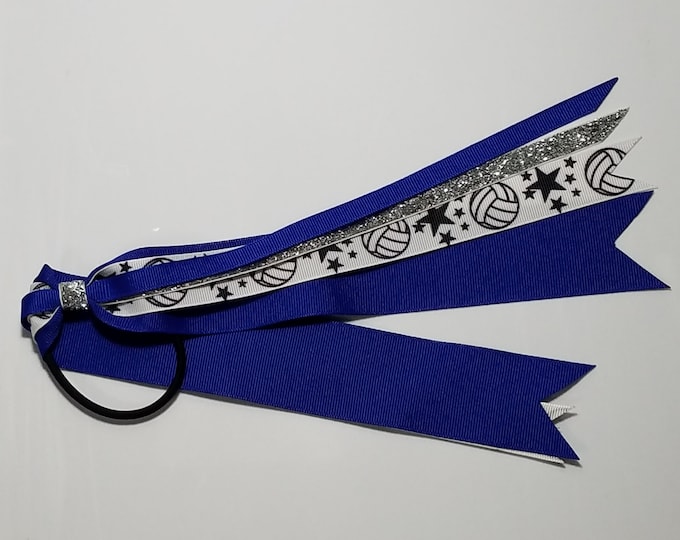 Volleyball Ponytail Streamer *You Choose Solid Color- Glitter Color & Length*