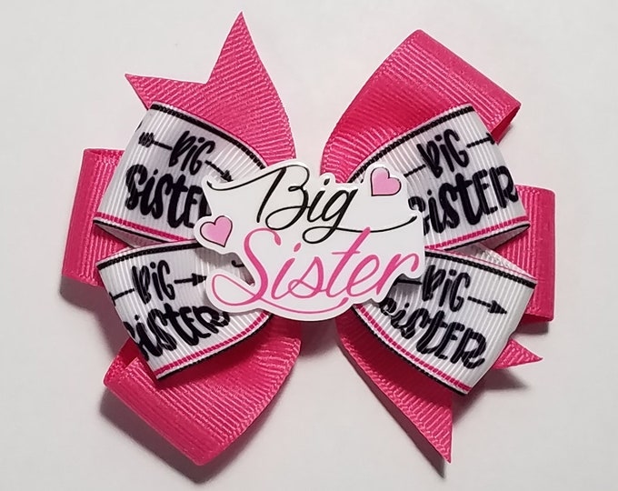 3.5" Big Sister Hair Bow *You Choose Solid Bow Color*
