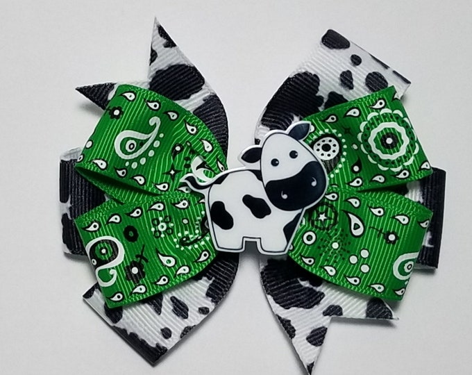 3.5" Cow Print Bandana Hair Bow