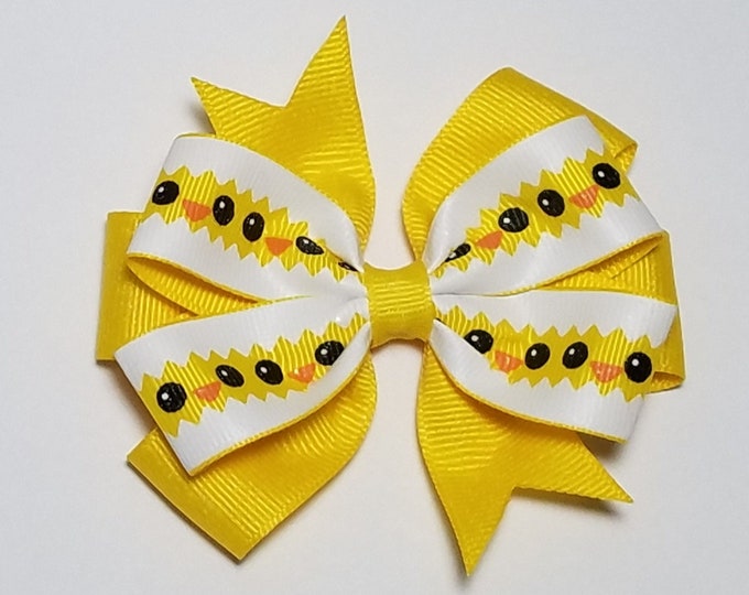 3.5" Chicken Hair Bow *You Choose Solid Bow Color*