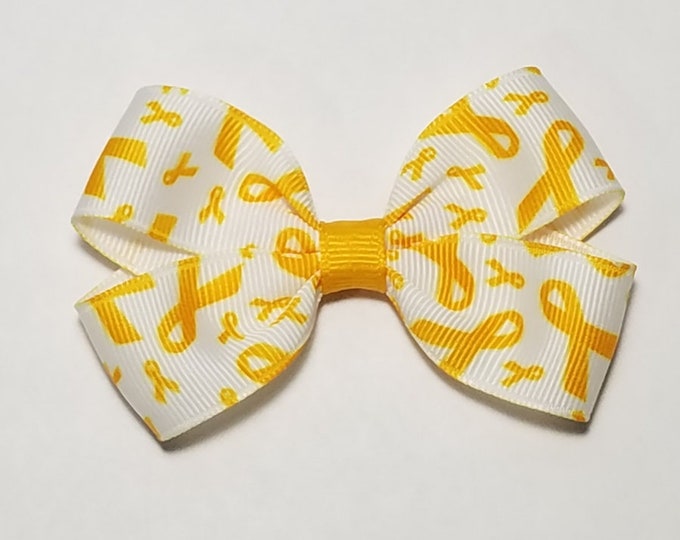 3" Yellow Gold Childhood Cancer Awareness Ribbon Hair Bow
