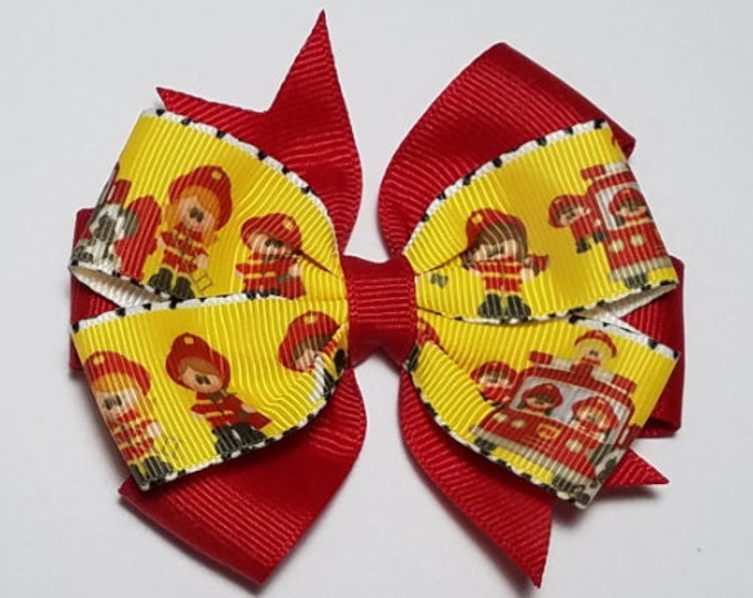 3.5" Firefighter Hair Bow *CLEARANCE*