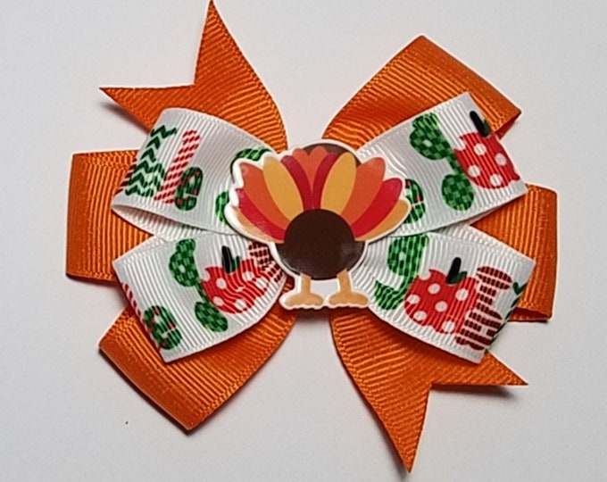 3.5" Turkey Hair Bow *You Choose Solid Bow Color*