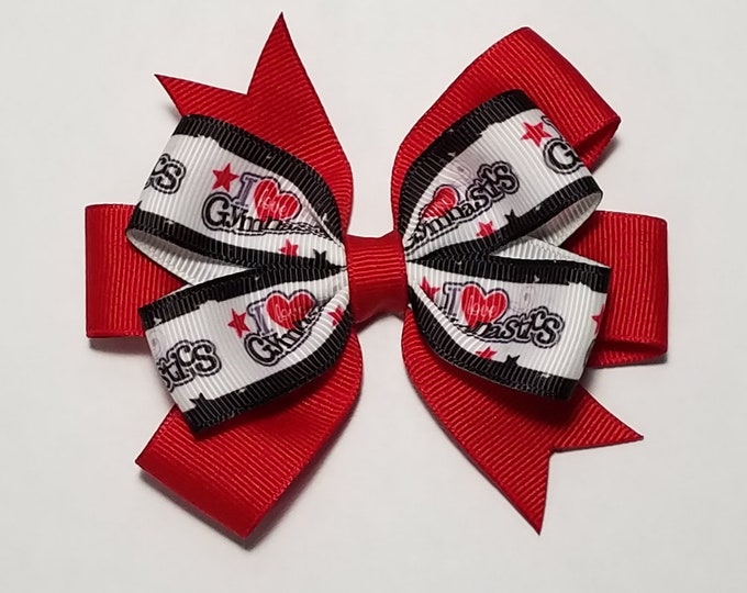 3.5" Gymnastics Hair Bow *You Choose Solid Bow Color*