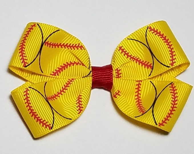 3" Softball Hair Bow *CLEARANCE*