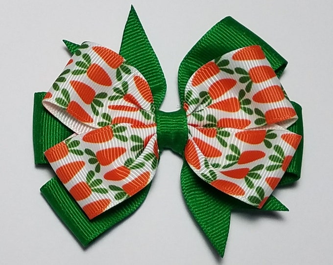 3.5" Carrot Hair Bow *You Choose Solid Bow Color*