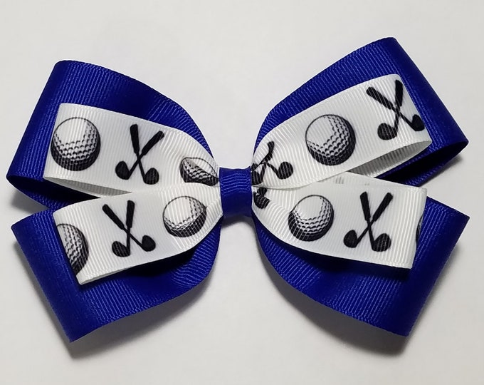5" Golf Hair Bow *You Choose Solid Bow Color*