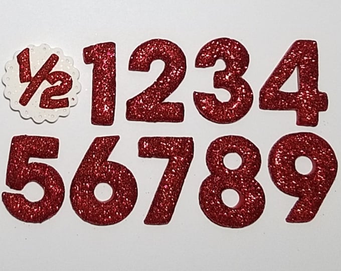 Red Glitter Birthday Number- Add On