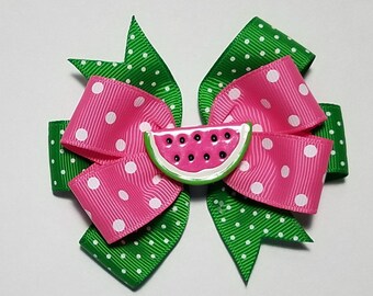 3.5" Pink Watermelon Hair Bow