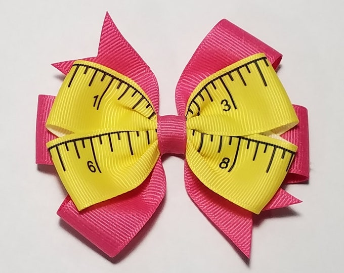 3.5" Ruler Hair Bow *You Choose Solid Bow Color*