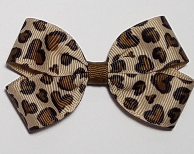 3" Leopard Hearts Hair Bow