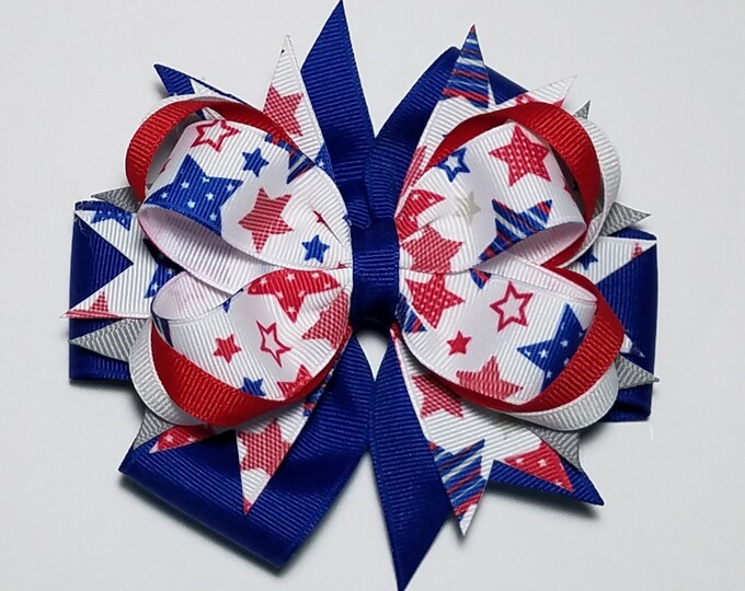 5" Patriotic Stars Hair Bow *CLEARANCE*