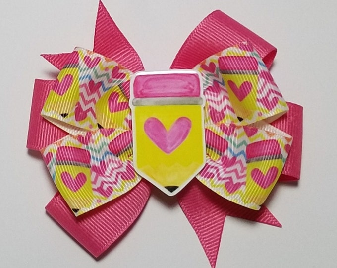3.5" Pencil Hair Bow *You Choose Solid Bow Color*