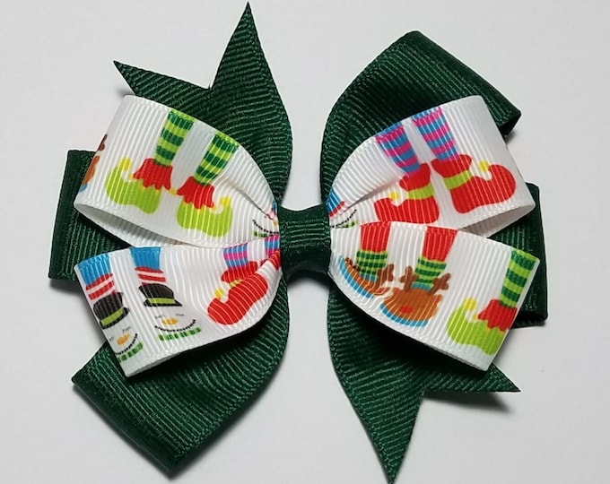 3.5" Elf Hair Bow *You Choose Solid Bow Color*