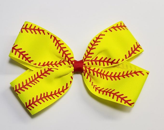 5" Softball Hair Bow *CLEARANCE*