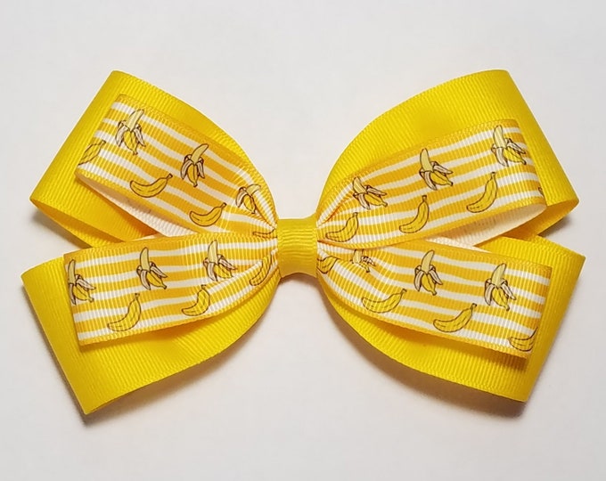 5" Banana Hair Bow *You Choose Solid Bow Color*