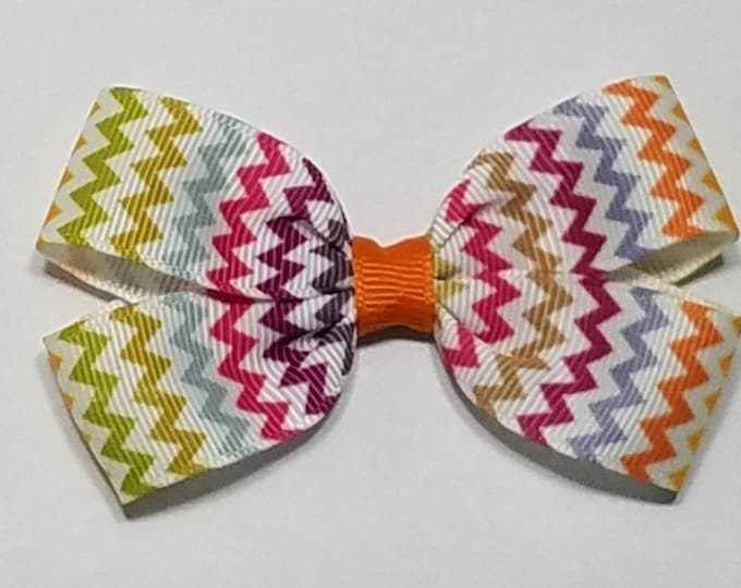 3" Fall Chevron Hair Bow *CLEARANCE*