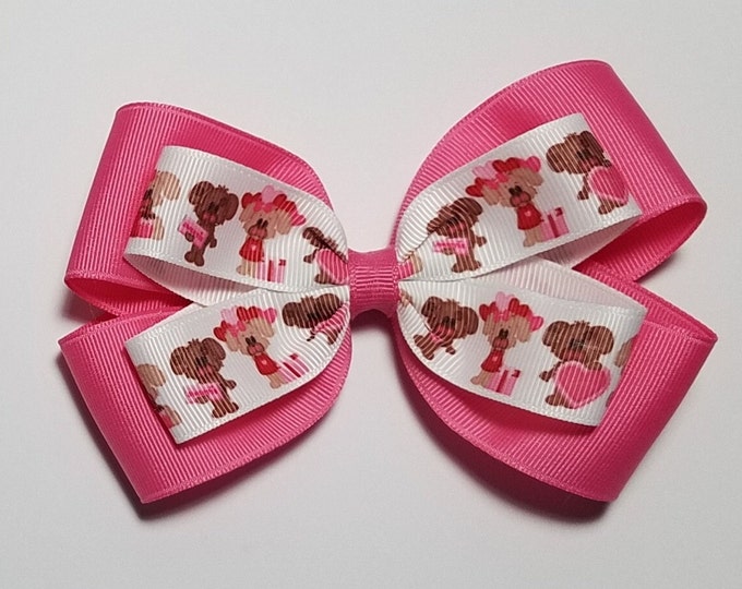 5" Puppy Dog Hair Bow *You Choose Solid Bow Color*