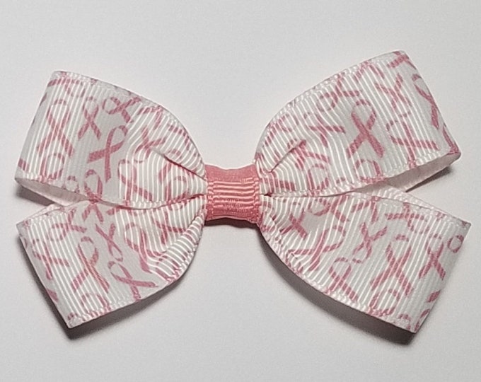 3" Pink Awareness Ribbon Hair Bow