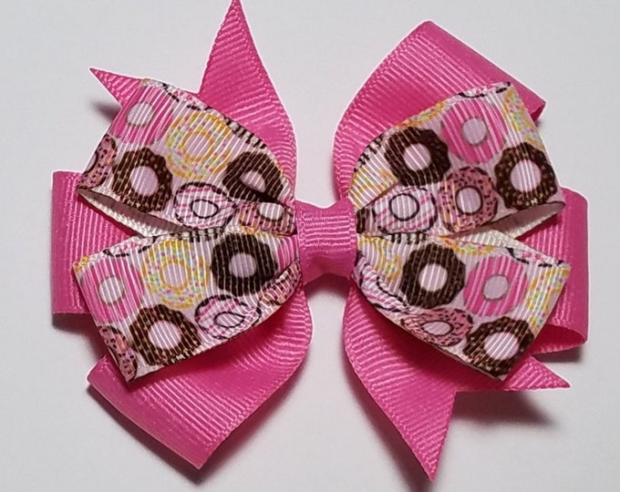 3.5" Donut Hair Bow *You Choose Solid Bow Color*