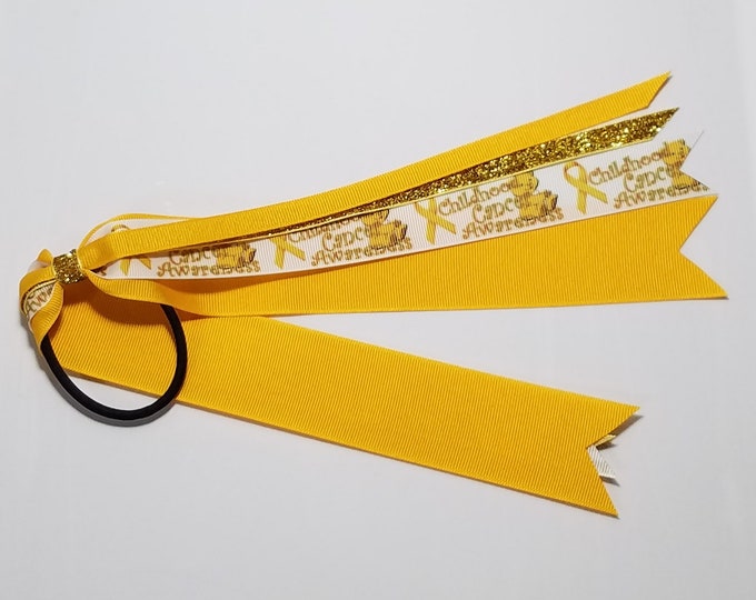 Childhood Cancer Awareness Ribbon Ponytail Streamer *You Choose Length*