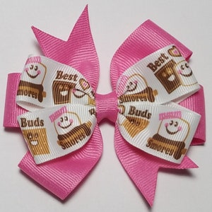 3.5&quot; S&#39;mores Best Friends Hair Bow *You Choose Solid Bow Color*