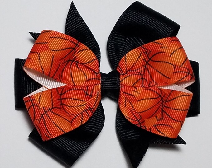 3.5" Basketball Hair Bow *You Choose Solid Color*