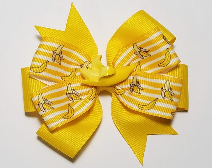 3.5" Banana Hair Bow *You Choose Solid Bow Color*