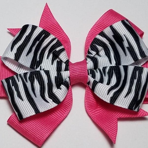 Zebra Print Hair Bow Etsy