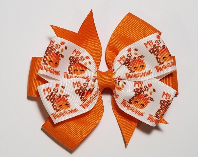 3.5" 1st Thanksgiving Hair Bow *CLEARANCE*