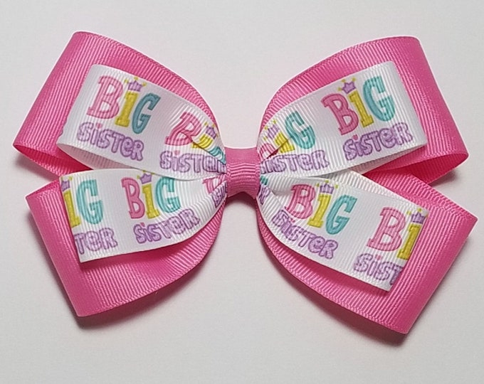 5" Big Sister Hair Bow *You Choose Solid Bow Color*