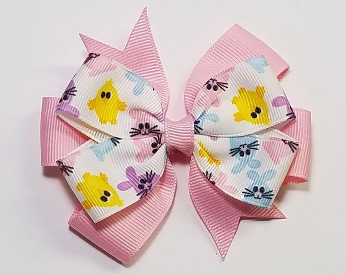 3.5" Easter Hair Bow *You Choose Solid Bow Color*