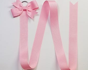 Ribbon Bow Holder -SILVER D RING *You Choose Length & Color*
