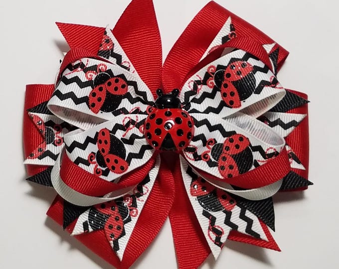 5" Ladybug OTT Hair Bow *CLEARANCE*