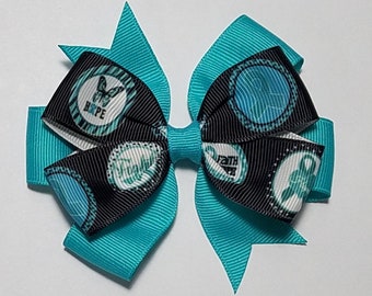 3.5" Ovarian Cancer Teal Awareness Ribbon Hair Bow