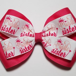 5" Middle Sister Hair Bow *You Choose Solid Bow Color*