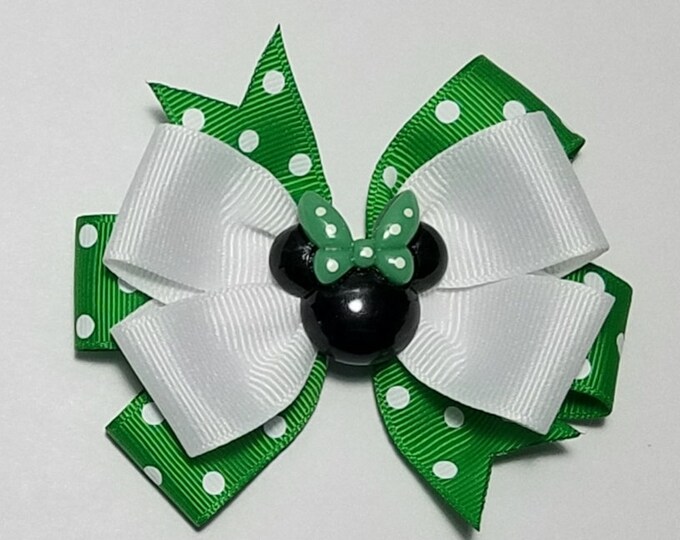 3.5" St. Patrick Polka Dot Hair Bow