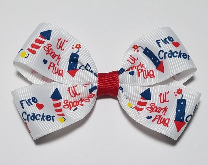 3" Firecracker 4th July Hair Bow