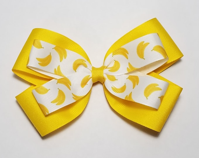 5" Banana Hair Bow *You Choose Solid Bow Color*