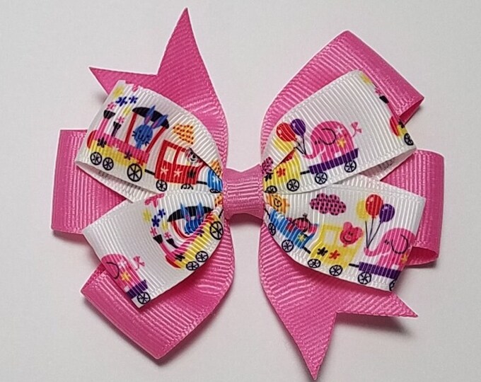 3.5" Train Hair Bow *You Choose Solid Bow Color*