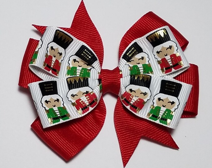 3.5" Nutcracker Hair Bow *You Choose Solid Bow Color*