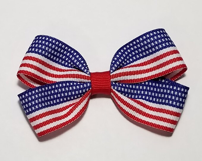 3" American Flag Hair Bow