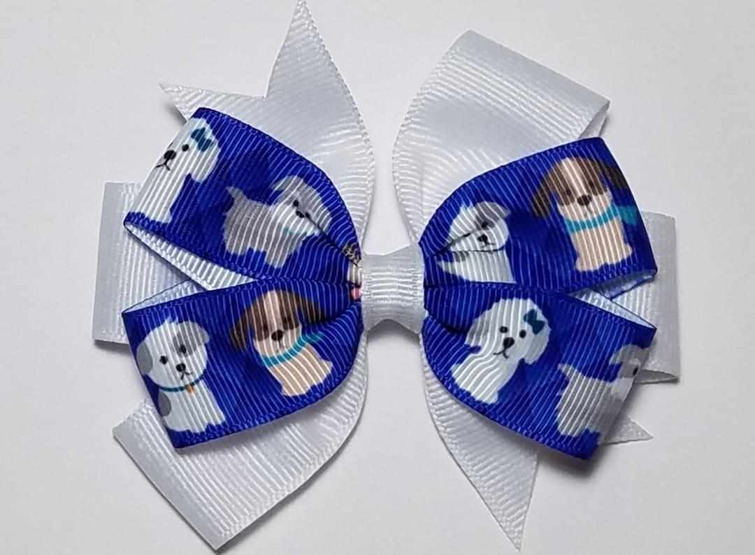 3.5 Puppy Dog Hair Bow you Choose Solid Bow Color Etsy